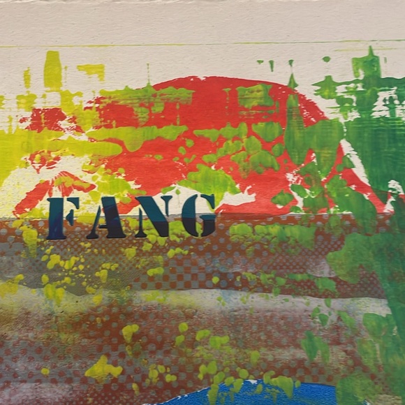 Handcrafted art signed by artist OJ Rutt kitty cats multicolored 16 1/2 x 13 1/4 - Picture 3 of 5